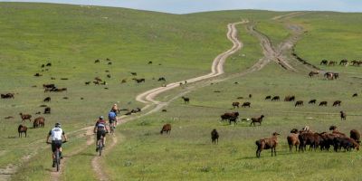 Andrew Lindsay Cycling on the  tour with redspokes